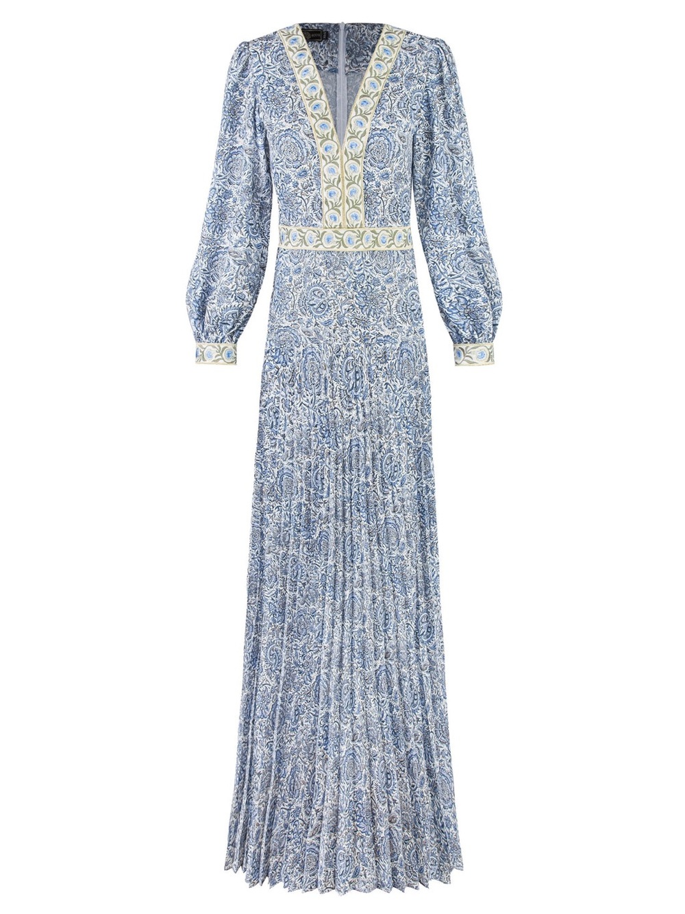 Tooba Maxi Dress - Printed Chiffon Blue by Rosewater House